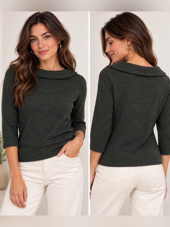 Luisa Spagnoli Tops - Vintage Luisa Spagnoli Made in Italy Wool Blend Knit Bateau Collar Top XS S
